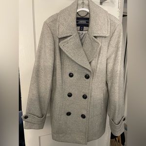 Light Gray Lands End winter Peacoat